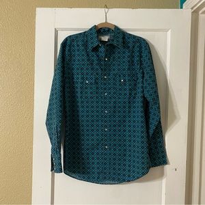 Wrangler vintage casual button down shirt size M